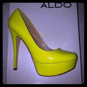 ALDO highlighter yellow heels